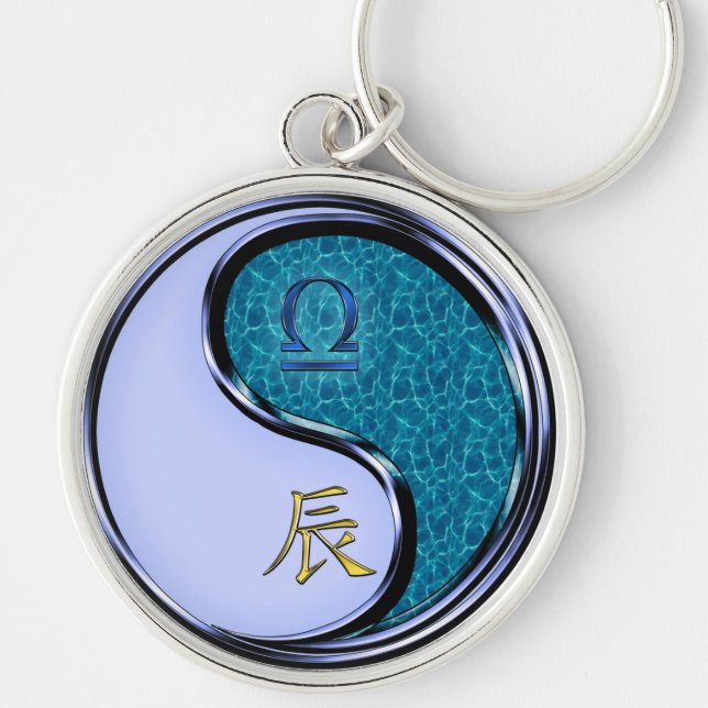 Libra & Water Dragon Keychain (Front)