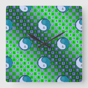 Libra & Water Goat Square Wall Clock