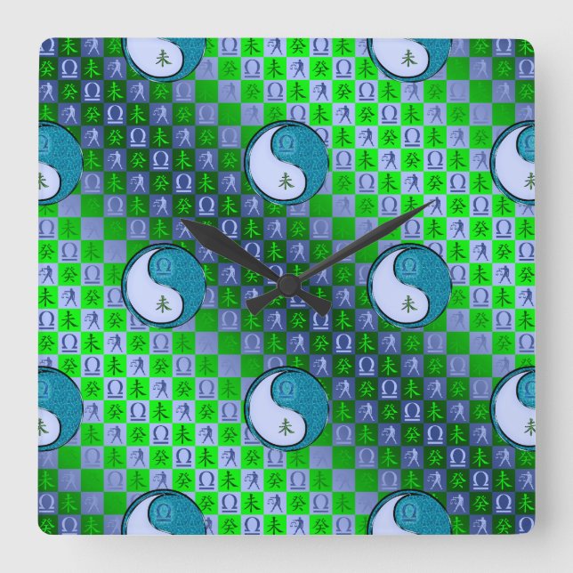 Libra & Water Goat Square Wall Clock (Front)