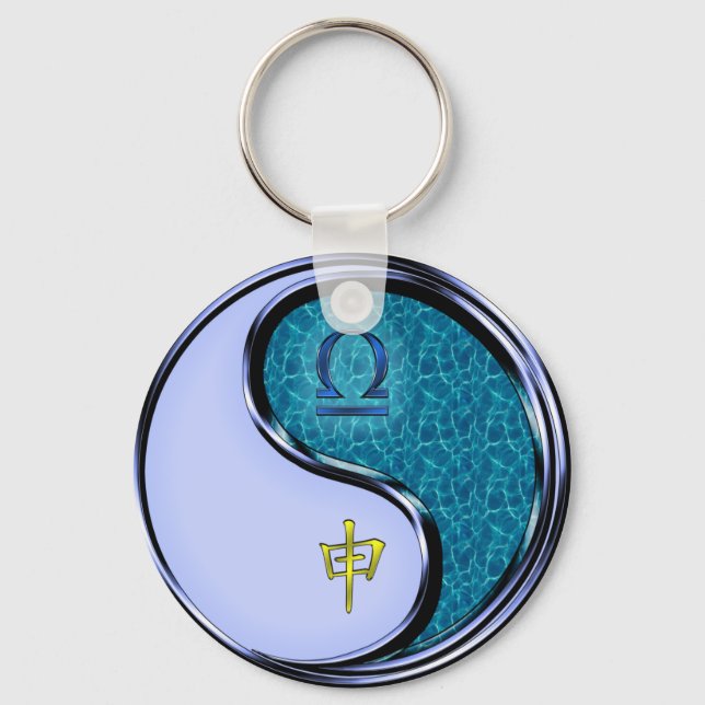 Libra & Water Monkey Keychain (Front)