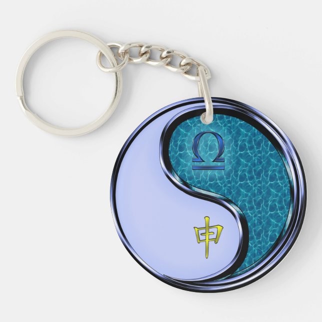 Libra & Water Monkey Keychain (Front)