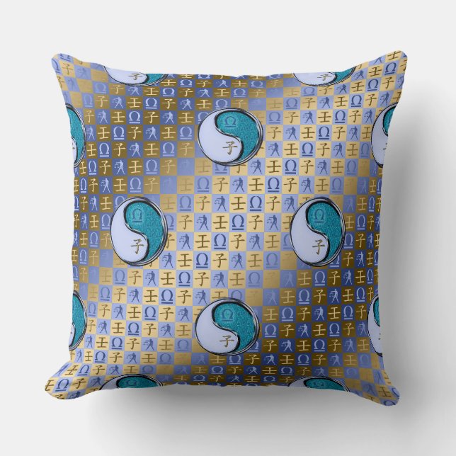 Libra & Water Rat Throw Pillow (Front)