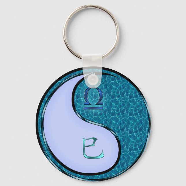 Libra & Water Snake Keychain (Front)