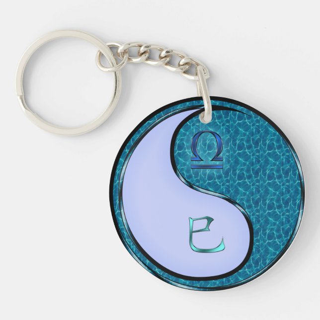 Libra & Water Snake Keychain (Front)