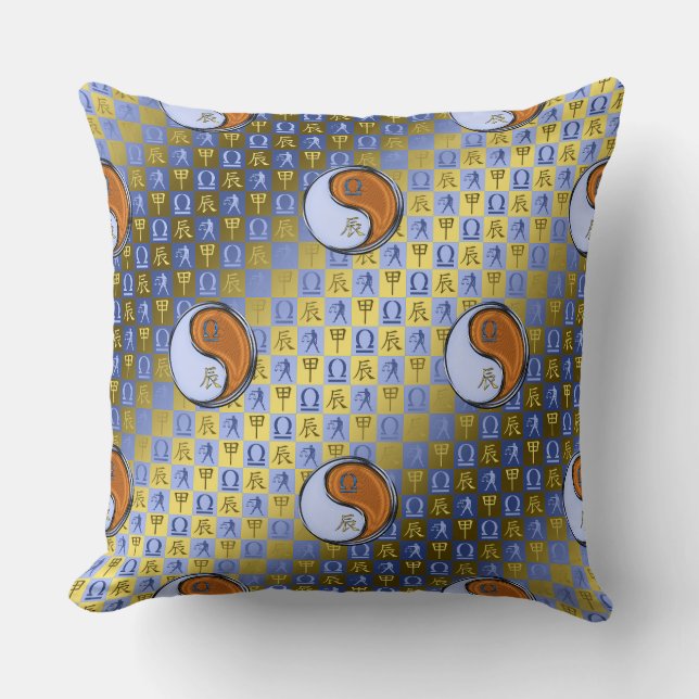 Libra & Wood Dragon Throw Pillow (Front)
