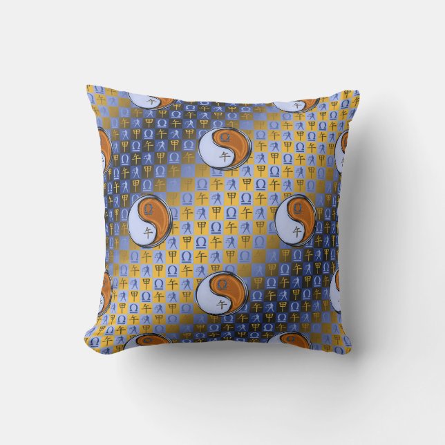 Libra & Wood Horse Throw Pillow (Front)