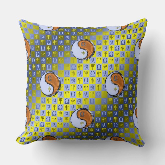 Libra & Wood Monkey Throw Pillow (Front)