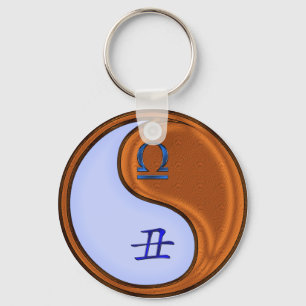 Libra & Wood Ox Keychain