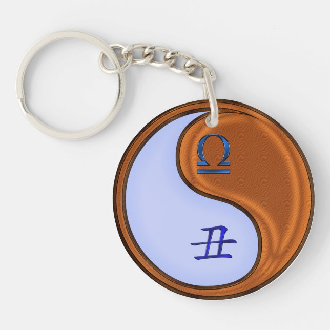 Libra & Wood Ox Keychain (Front)
