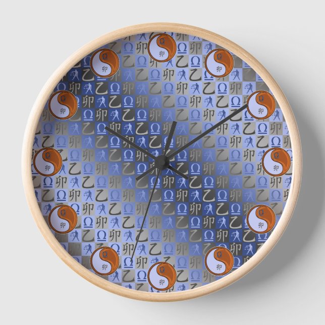 Libra & Wood Rabbit Clock (Front)