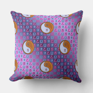 Libra & Wood Rooster Throw Pillow