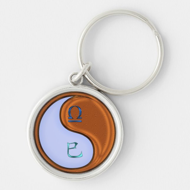 Libra & Wood Snake Keychain (Front)