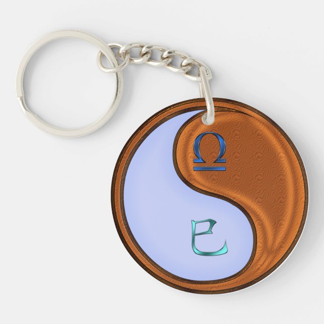Libra & Wood Snake Keychain (Front)