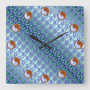 Libra & Wood Snake Square Wall Clock