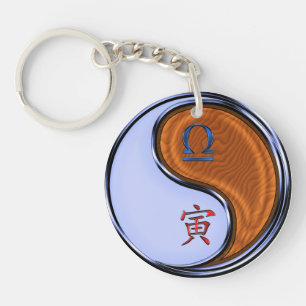 Libra & Wood Tiger Keychain