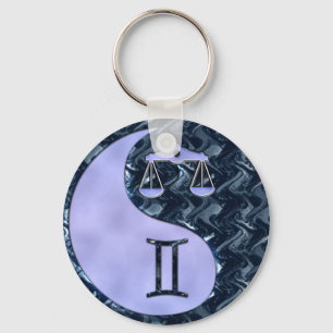 Libra Yin Yang Keychain