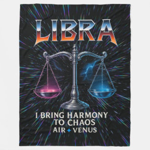 Libra Zodiac 80's Rock Band Inspired Astrology Fleece Blanket