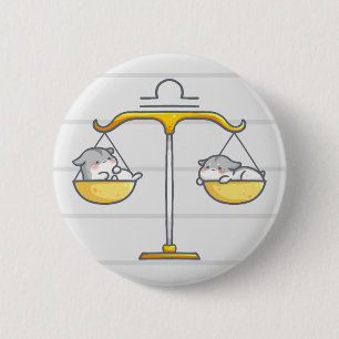 Libra Zodiac Animal Button