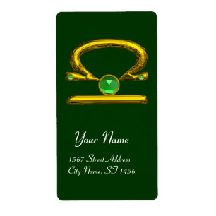 LIBRA ZODIAC ANNIVERSAIRE Vert Émeraude Or