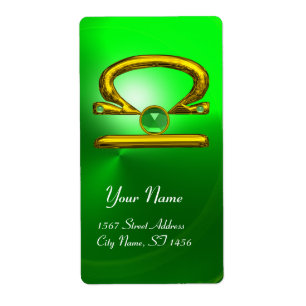 LIBRA ZODIAC ANNIVERSAIRE Vert Émeraude Or