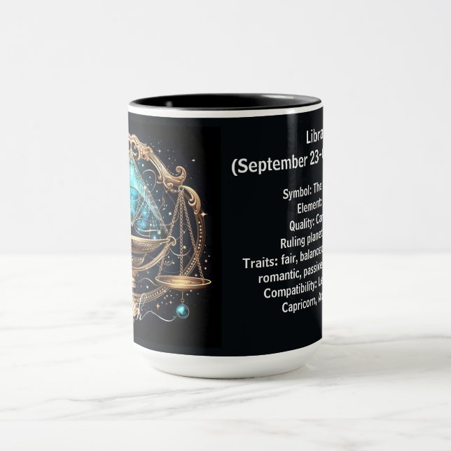 Libra Zodiac Art for September 23–October 22 Mug (Center)