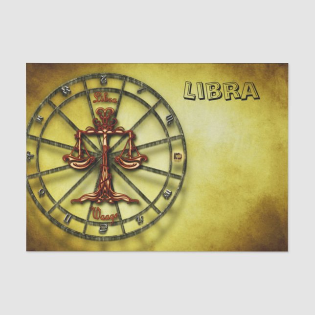 Libra Zodiac Astrology design Horoscope Tissue Paper (Front)