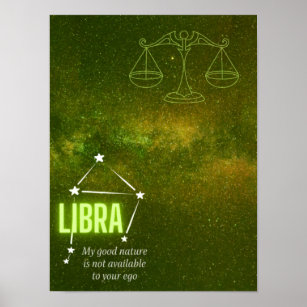 Libra Zodiac Astrology Space Poster