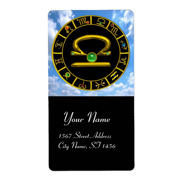 LIBRA ZODIAC BIRTHDAY JEWEL  Green Emerald Gold (Front)