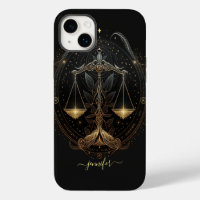 Libra zodiac black and gold Case-Mate iPhone case
