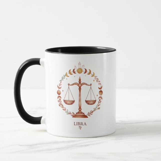 Libra zodiac boho watercolor Coffee Mug (Left)