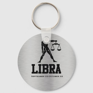 Libra Zodiac Button Keychain