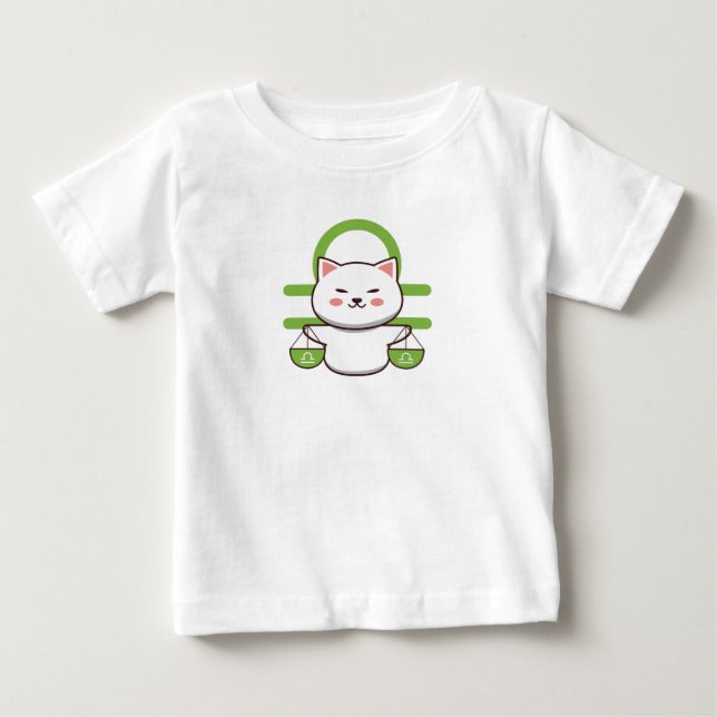 Libra Zodiac Cat Baby T-Shirt (Front)