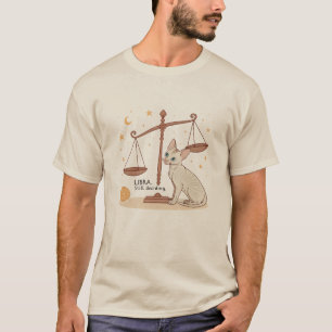 Libra Zodiac Cat Balance Still Deciding Art T-Shirt