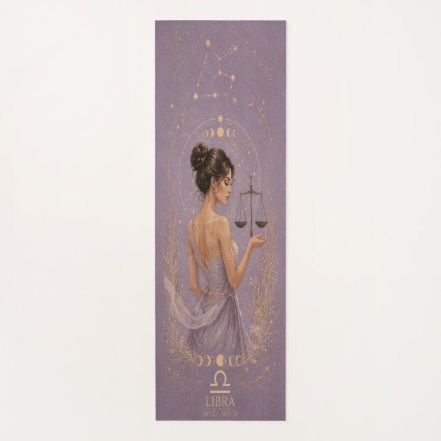 Libra Zodiac Celestial Yoga Mat (Front)