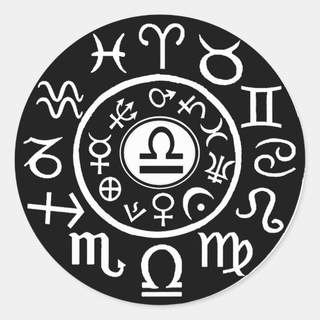 Libra - Zodiac Classic Round Sticker (Front)