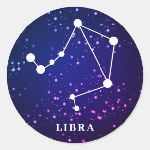 Libra Zodiac Constellation Design Classic Round Sticker