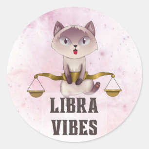 Libra Zodiac Decal for Astrology Lovers Classic Round Sticker