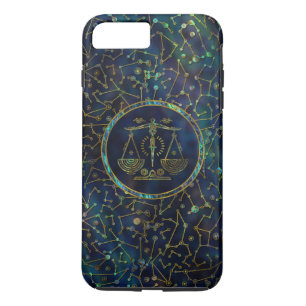 Libra Zodiac Gold Abalone on Constellation iPhone 8 Plus/7 Plus Case