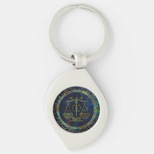 Libra Zodiac Gold Abalone on Constellation Keychain