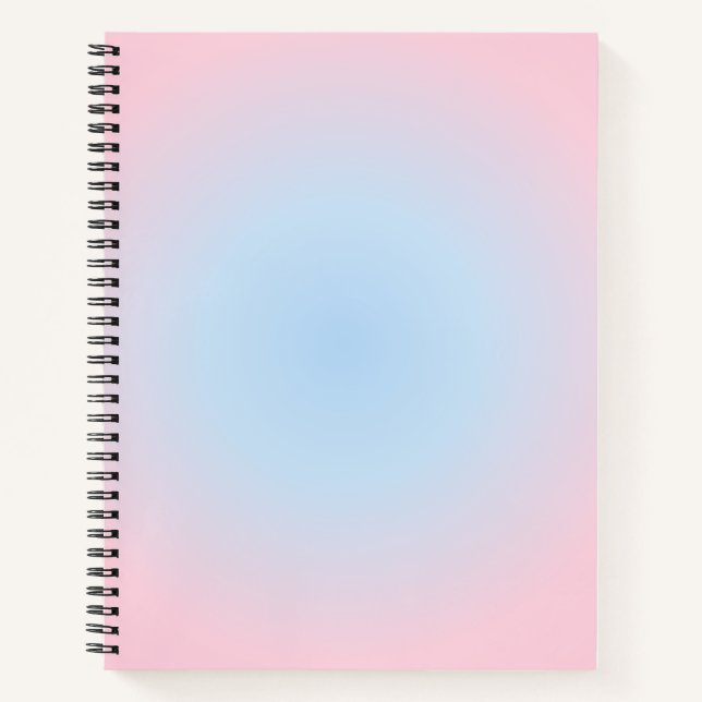Libra Zodiac Gradient, Pink Blue Aura Gradient Notebook (Front)