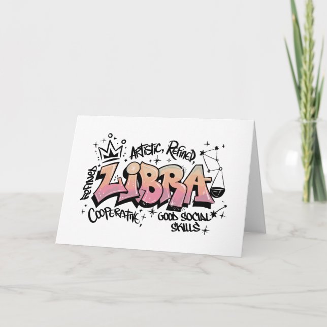 Libra Zodiac Graffiti  Card (Front)