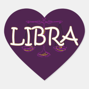 Libra zodiac heart sticker
