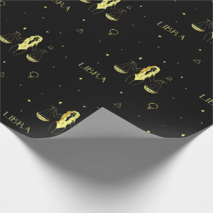 Libra zodiac horoscope star sign gradient wrapping paper