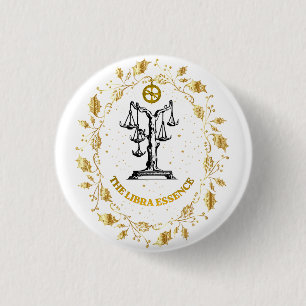 Libra Zodiac Luxury Aesthetic Stars Art 1 Inch Round Button