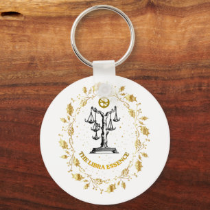Libra Zodiac Luxury Aesthetic Stars Art Keychain