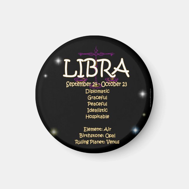 Libra zodiac magnet (Front)