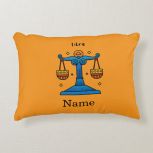 Libra Zodiac Retro Pop Art - Personalized Gift Accent Pillow