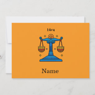 Libra Zodiac Retro Pop Art - Personalized Gift Invitation