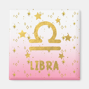Libra Zodiac rose et or aimant