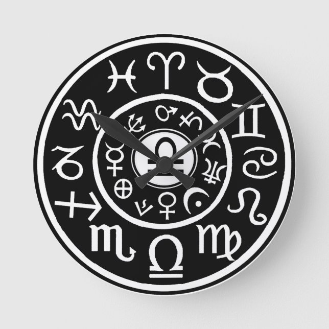 Libra Zodiac Round Clock (Front)